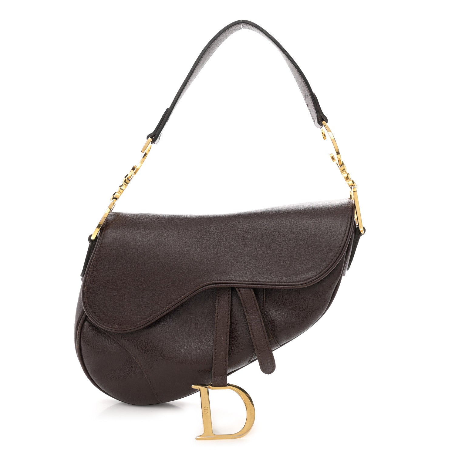 Christian Dior Calfskin Saddle Bag Brown 1 of 12