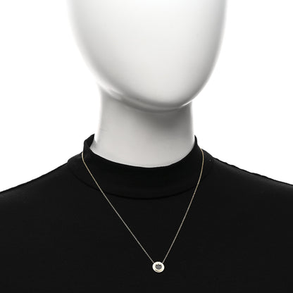 Tiffany 18K Yellow Gold Diamond Black Onyx Small T Circle Pendant Necklace 2 of 4