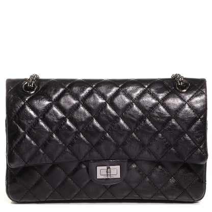 Chanel Aged Calfskin 2.55 Reissue 226 Flap Metallic Black 1 of 9