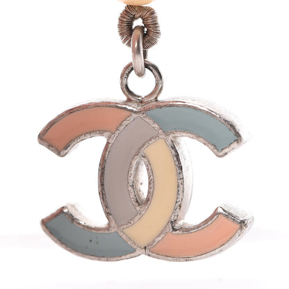 Chanel Pearl CC Long Necklace Silver Multicolor 3 of 3