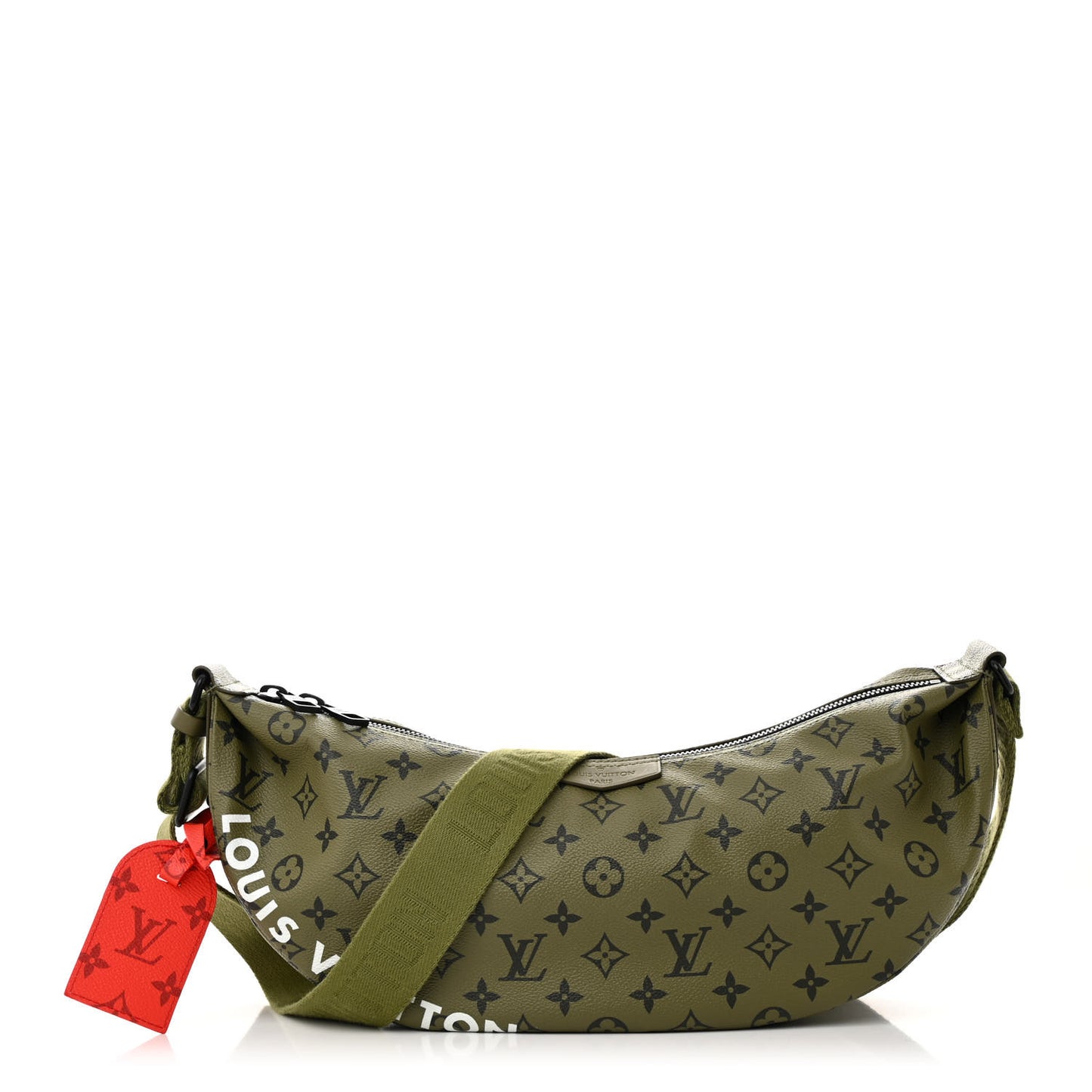 Monogram Hamac Bag Khaki Green Vermillion Red