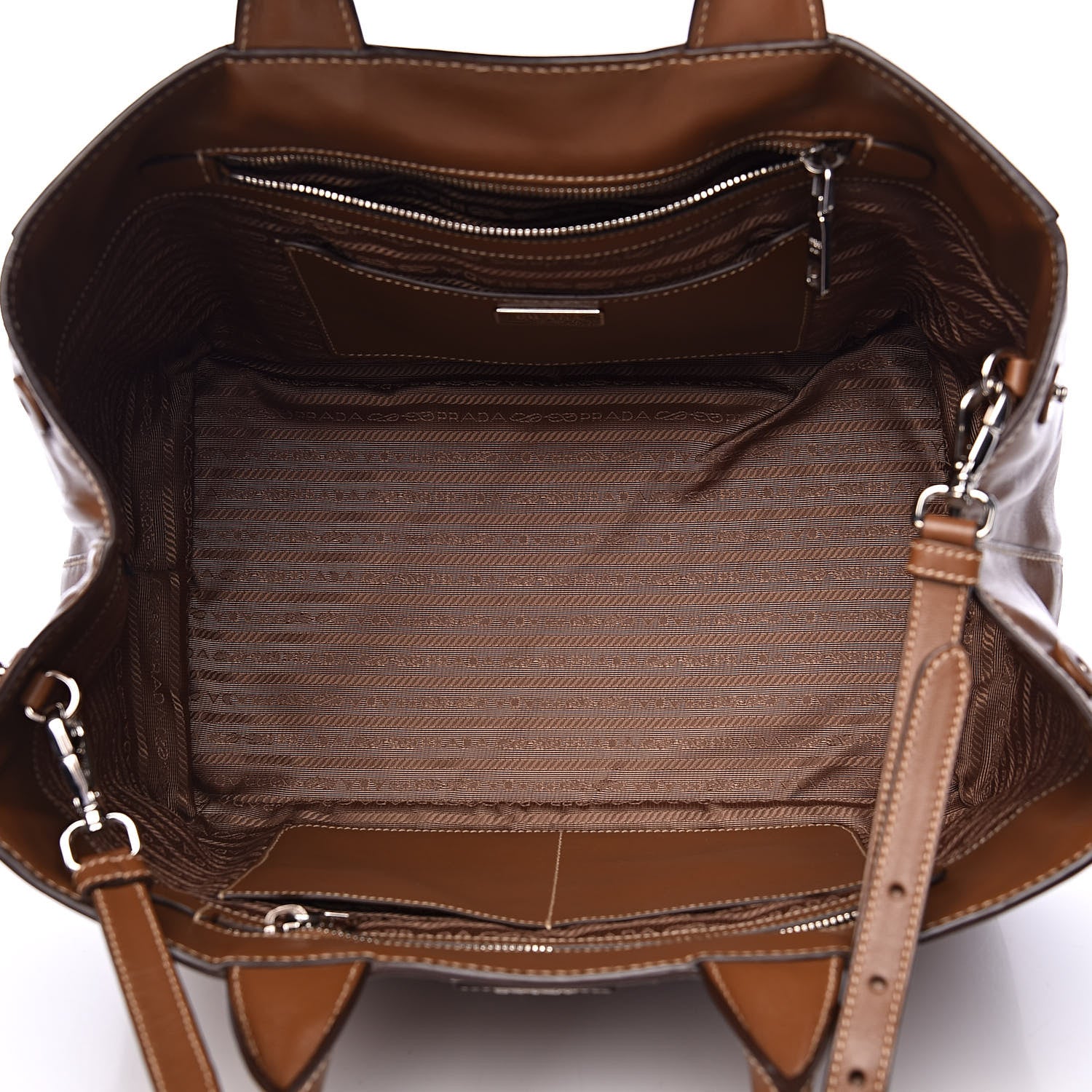 Prada Soft Calfskin Tote Cannella 5 of 13