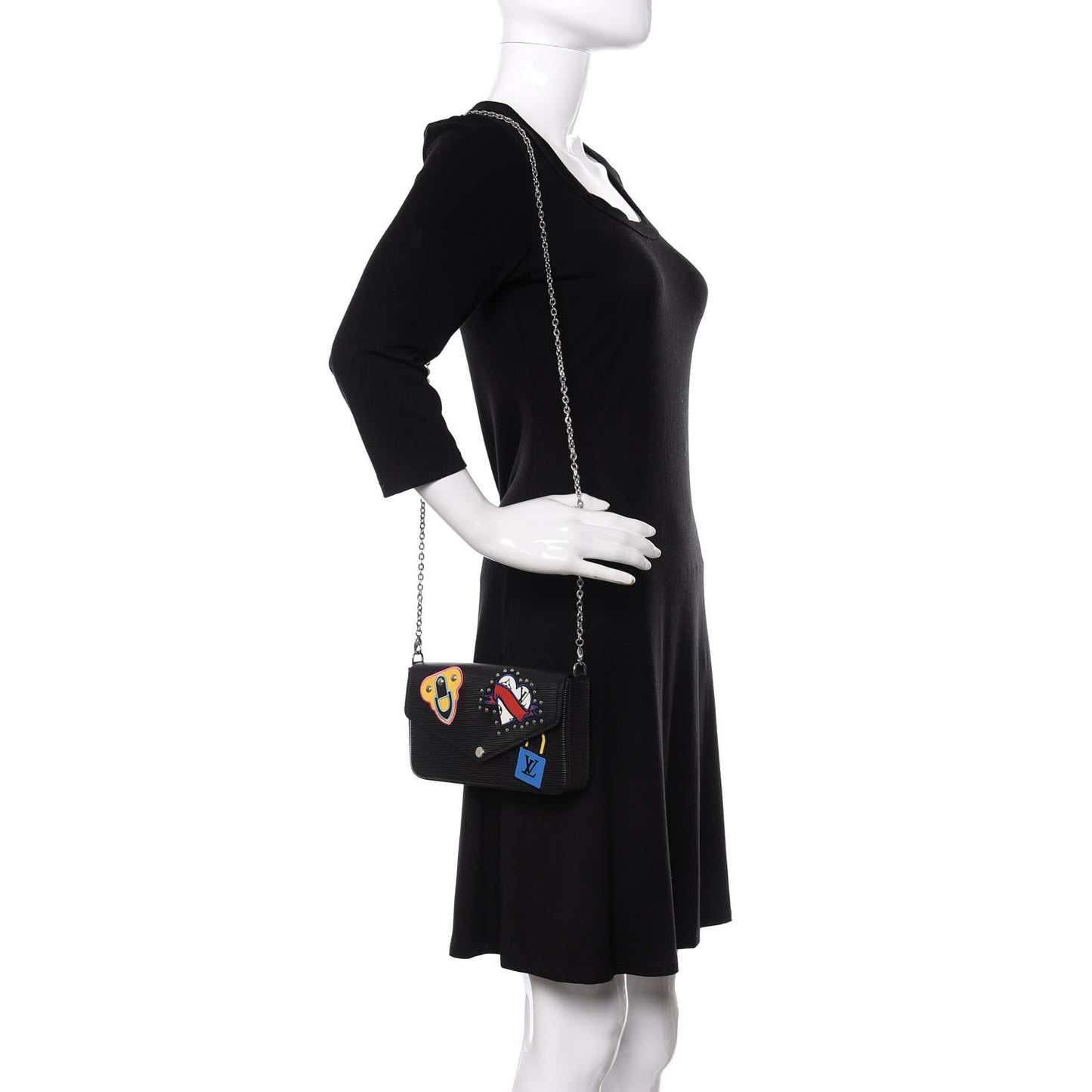 Epi LV Stories Pochette Felicie Black