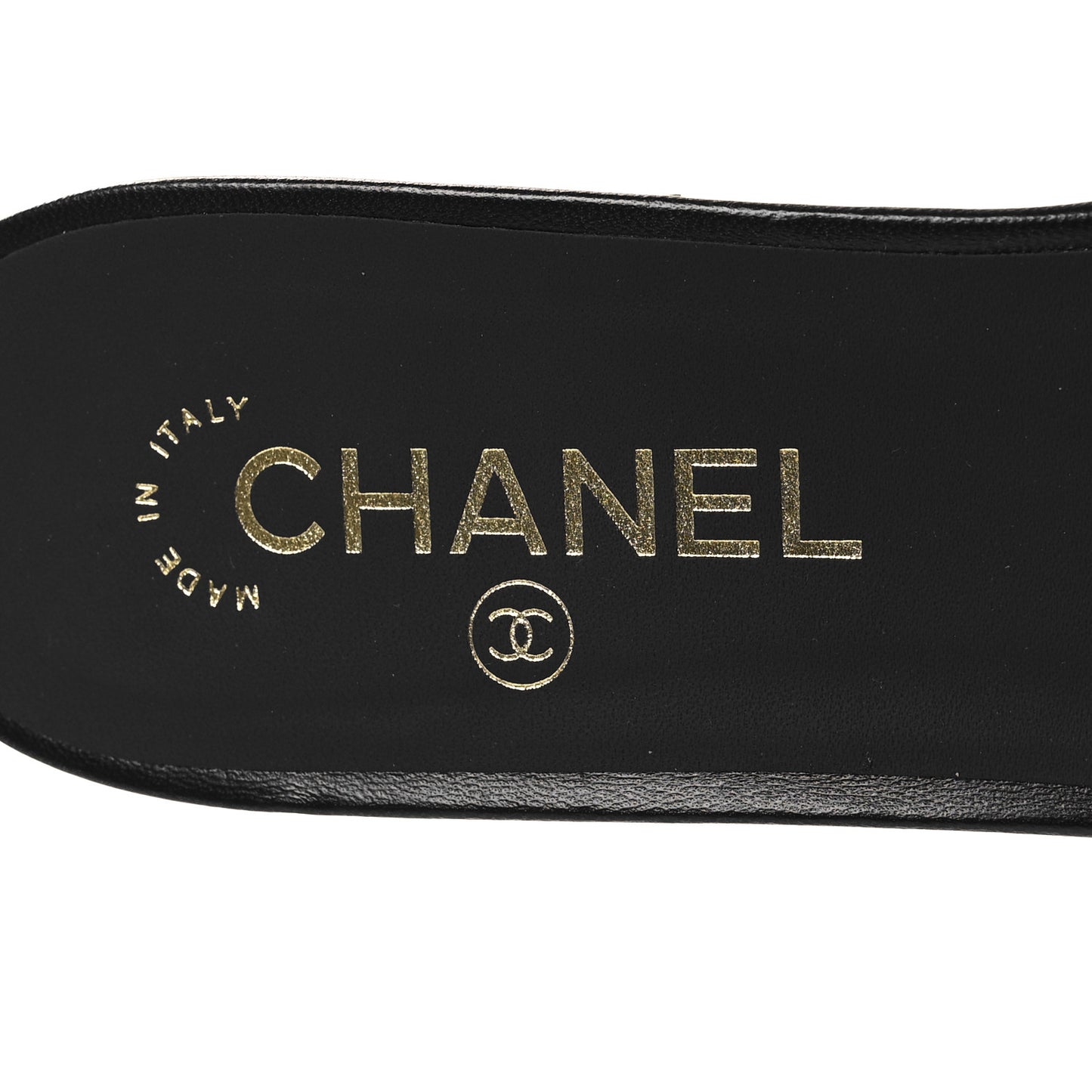 Lambskin Camellia CC Slides 40 Black