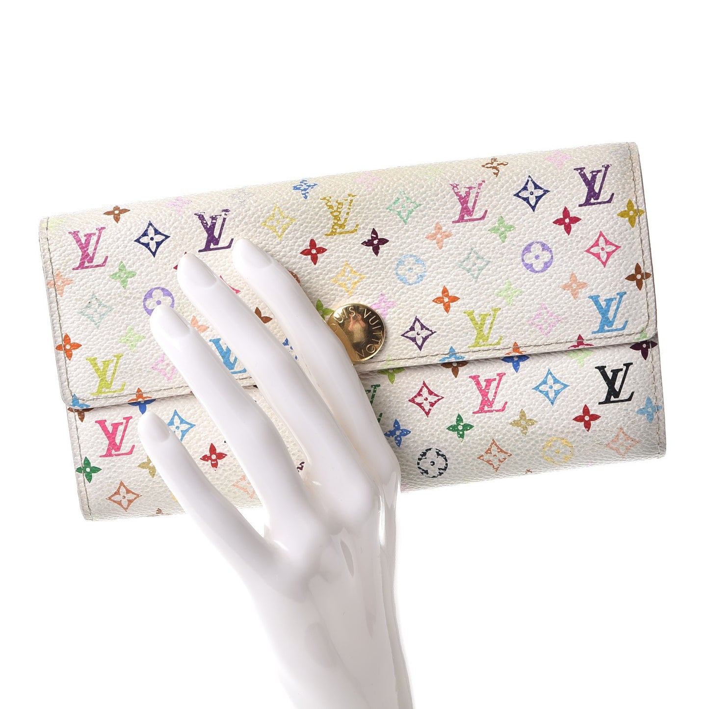 Monogram Multicolor Sarah Wallet White