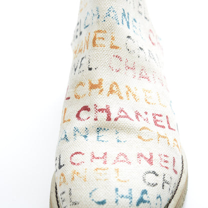 Chanel Canvas Logo Short Boots 38.5 Multicolor 14 of 17