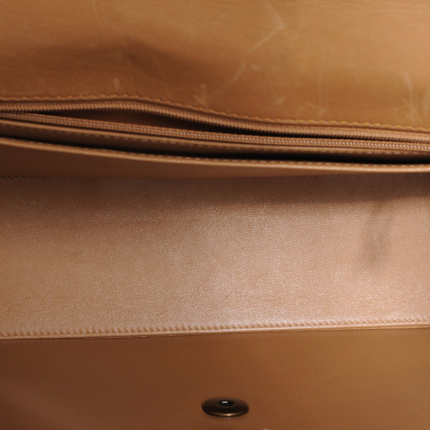 Lambskin Diamond Stitched Jumbo Flap Beige