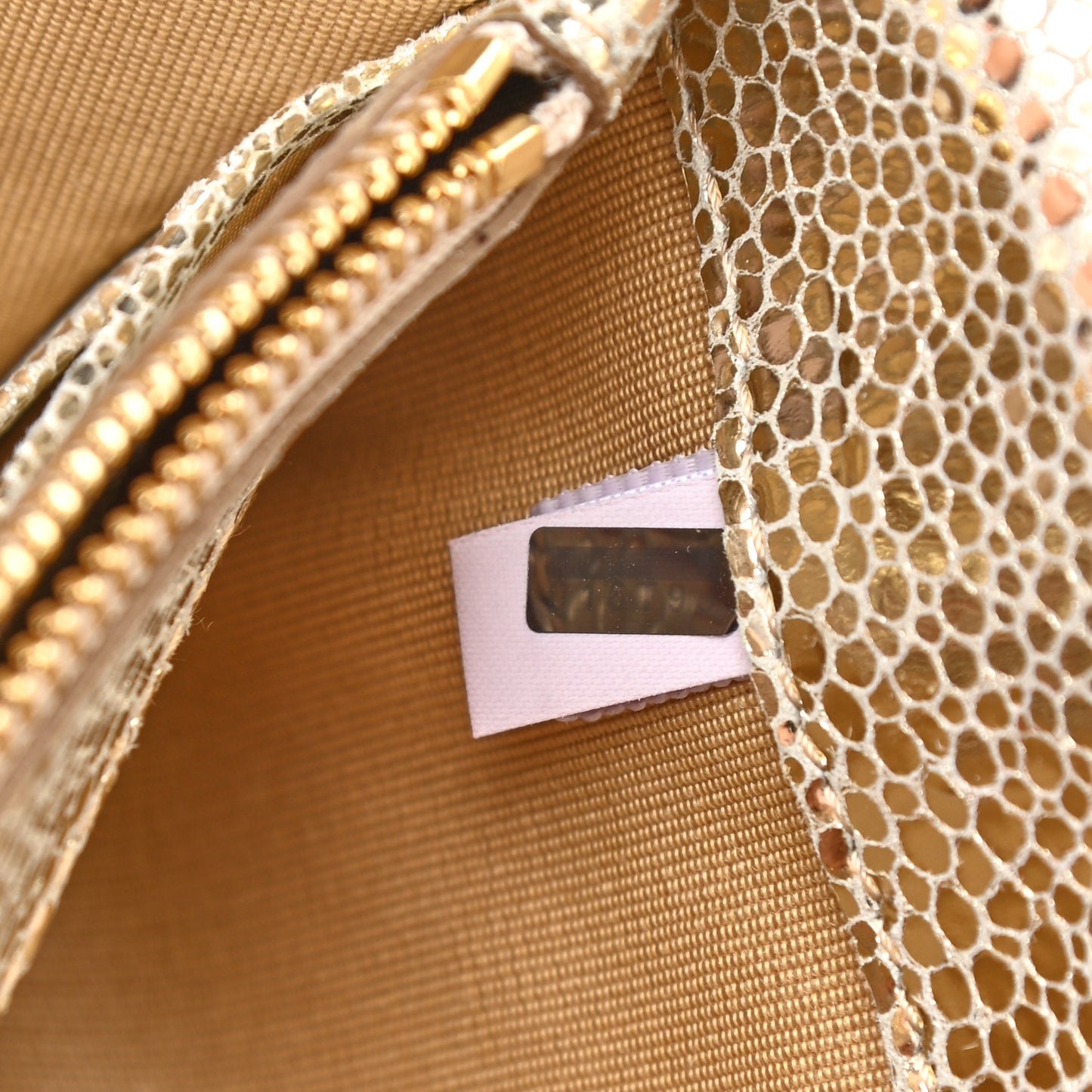 Glitter Fabric Milla Chain Wallet Champagne