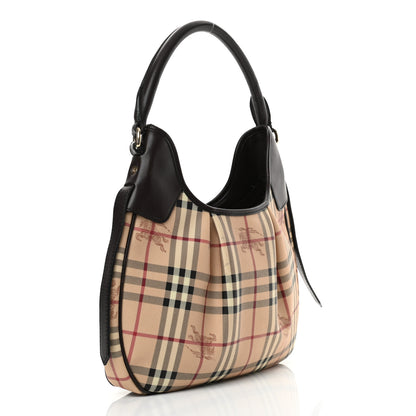 Burberry Haymarket Check Small Brooklyn Hobo Brown 4 of 17