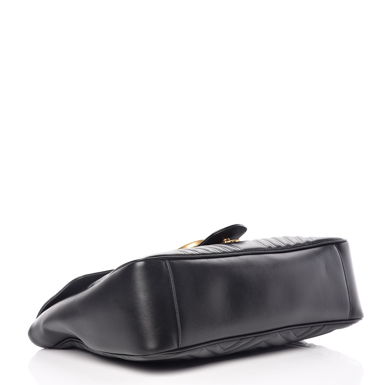 Gucci Calfskin Matelasse Large GG Marmont Shoulder Bag Black 5 of 11