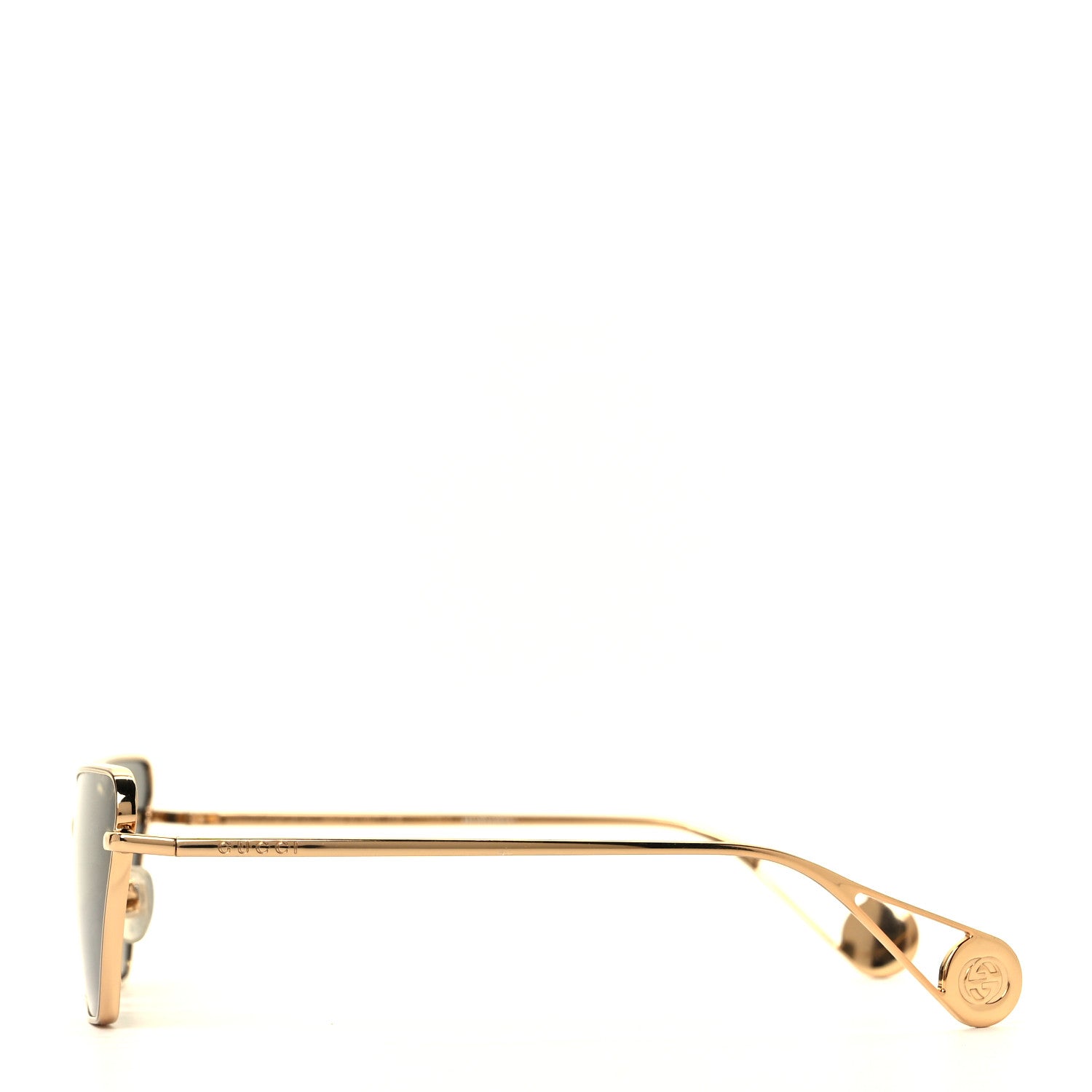 Gucci Rectangular Sunglasses GG0538S Gold Black 3 of 8