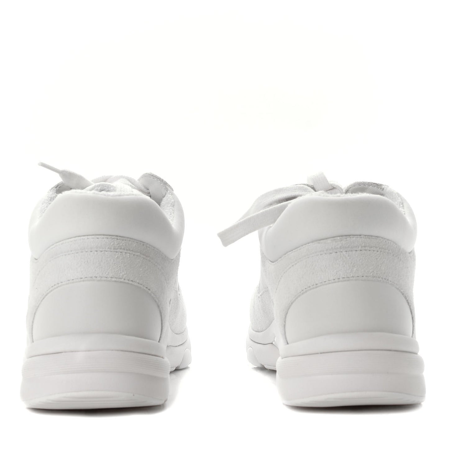 Suede Calfskin Fabric CC Sneakers 37.5 White