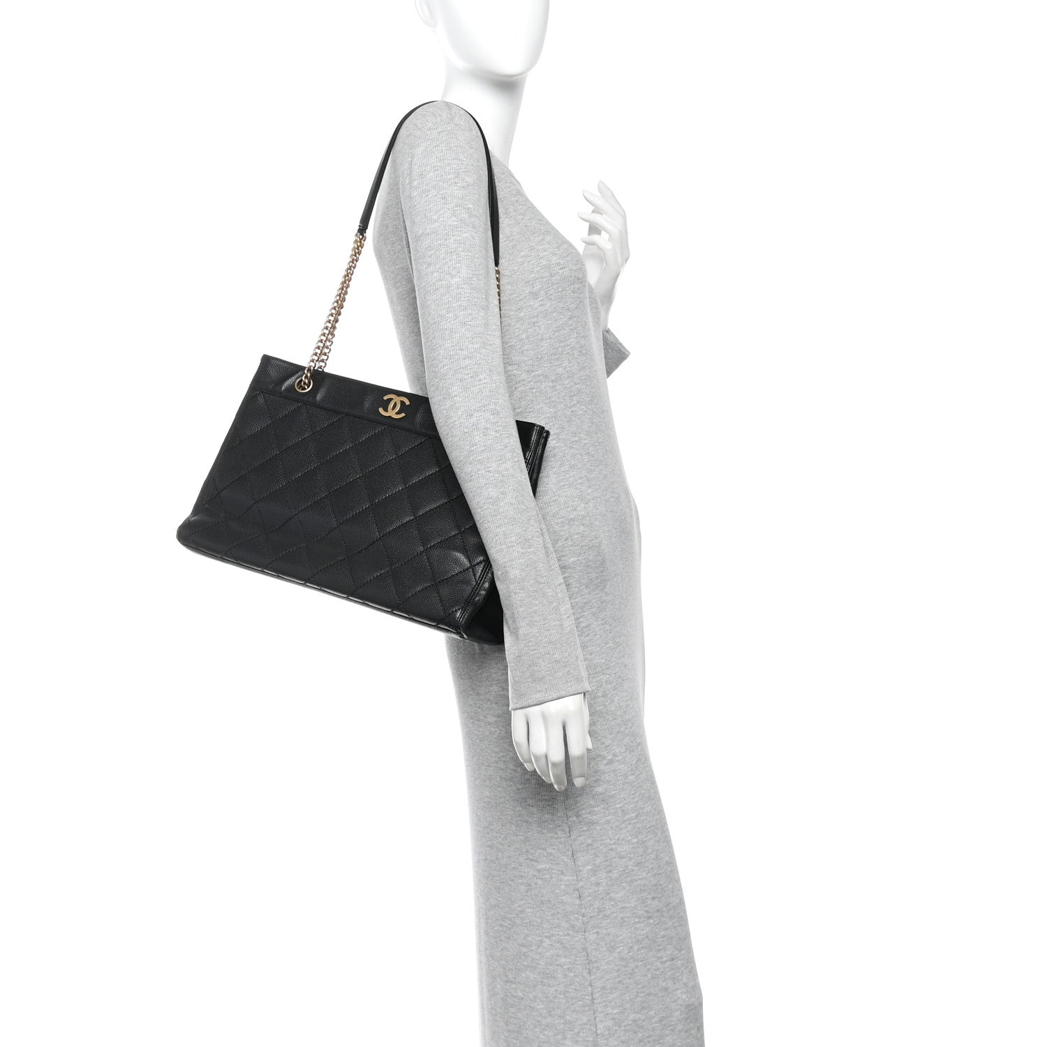 Chanel Caviar Quilted Shopping Tote Black 2 of 10