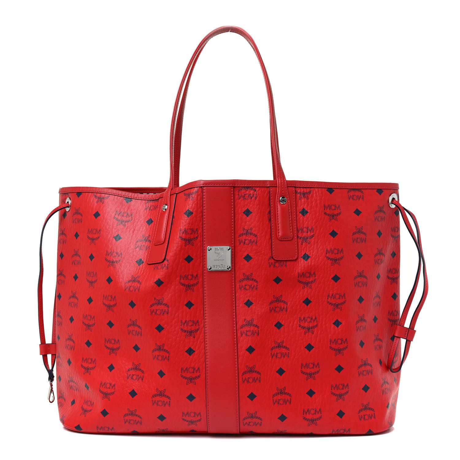MCM Visetos Large Liz Reversible Shopper Tote Ruby Red 3 of 17