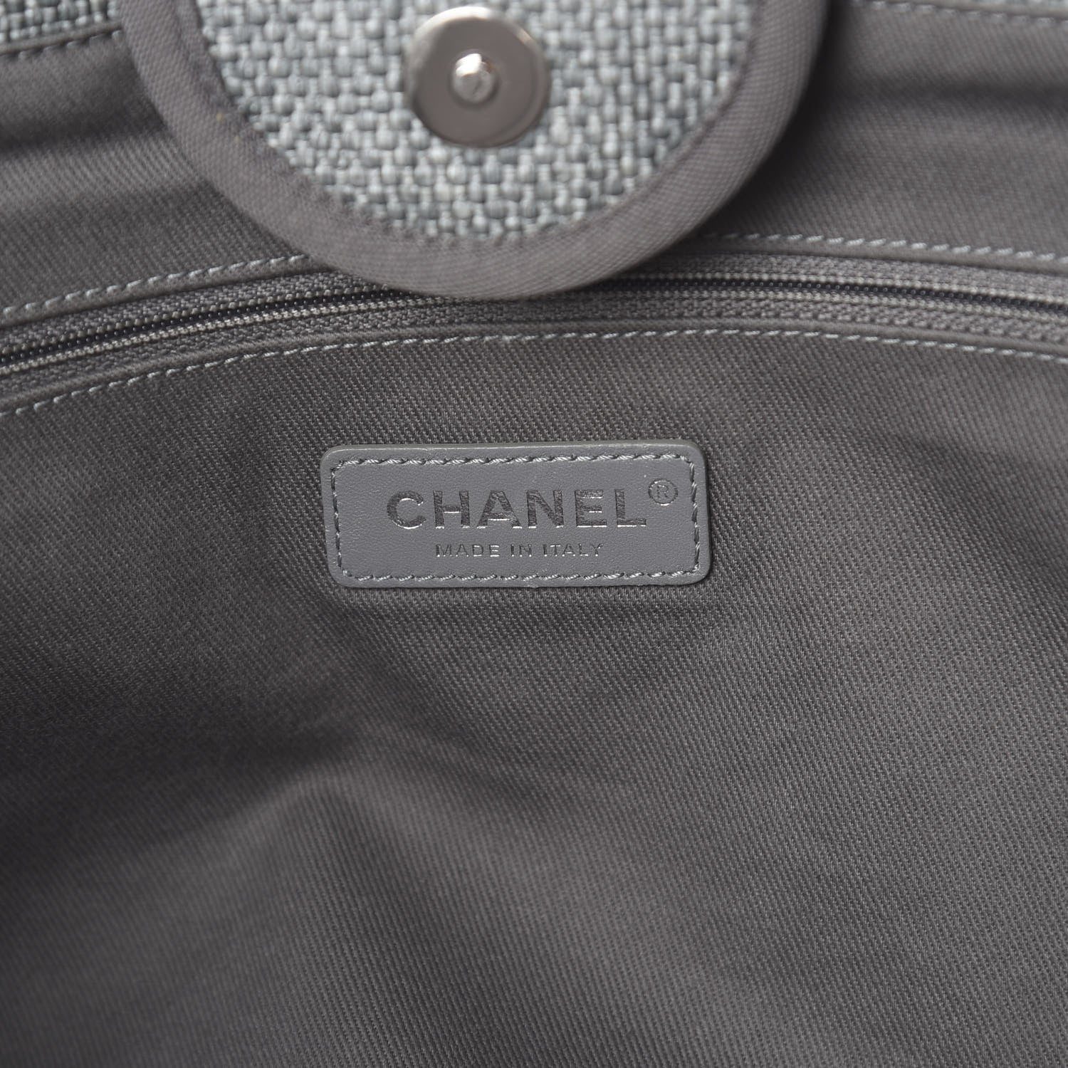 Chanel Woven Straw Raffia Medium Deauville Tote Grey 7 of 9