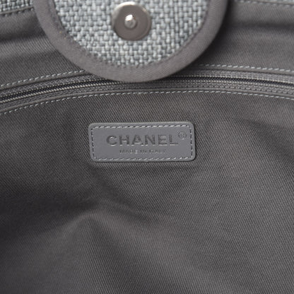 Chanel Woven Straw Raffia Medium Deauville Tote Grey 7 of 9