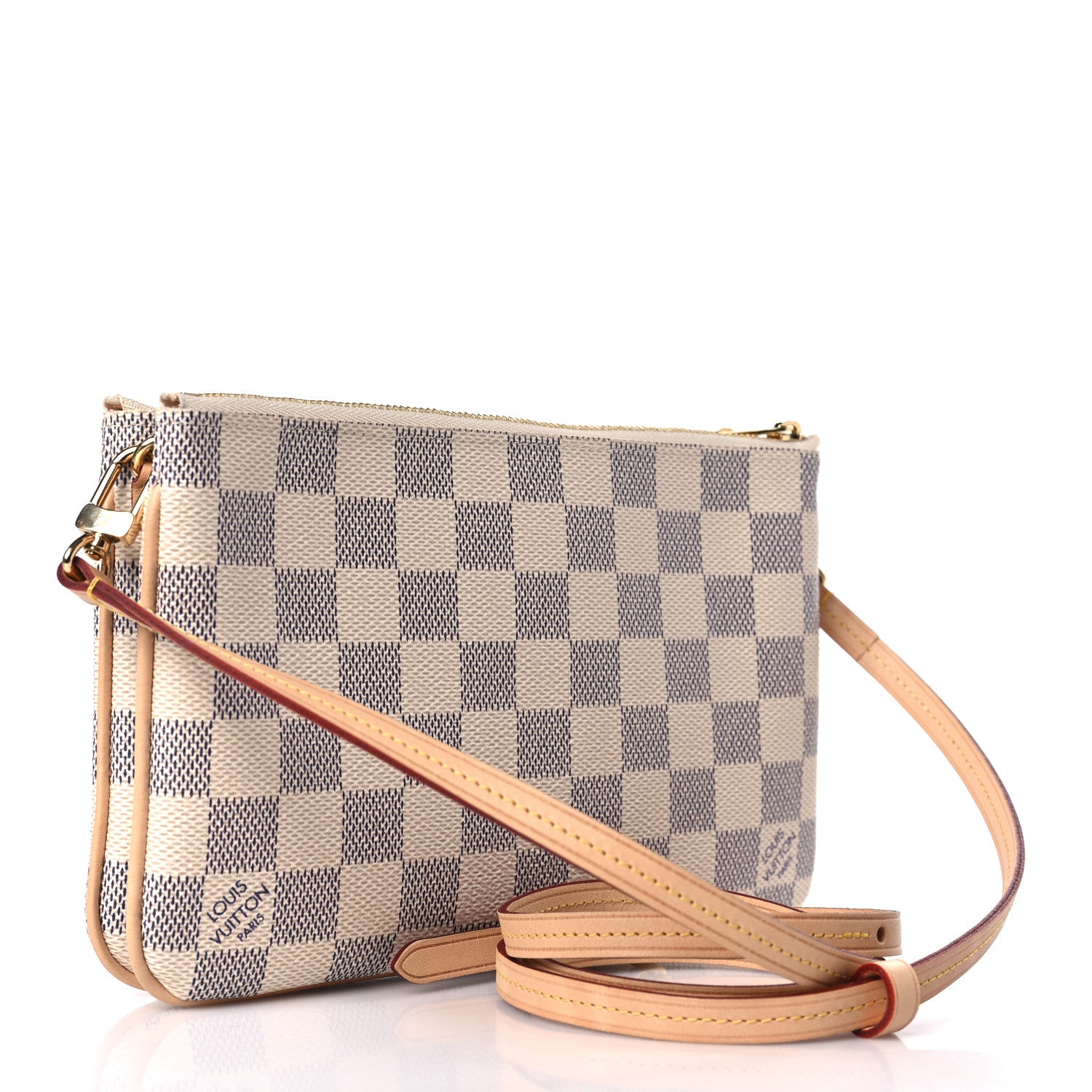 Louis Vuitton Damier Azur Double Zip Pochette 3 of 9