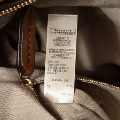 Burberry Vintage Leather House Check Tote Saddle Brown 7 of 12