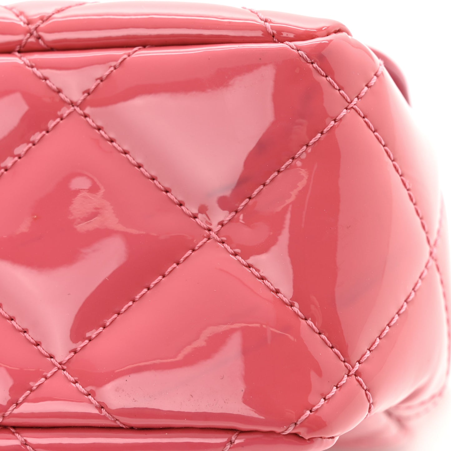 Patent Quilted Small Coco Shine Flap Pink
