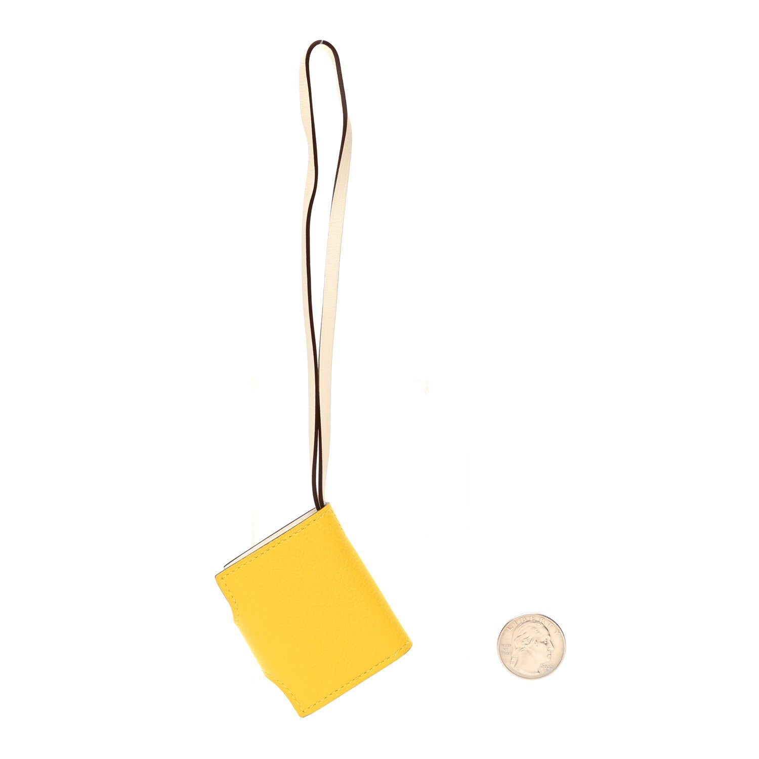 Hermes Evercolor Swift Verso Ulysse Nano Bag Charm Jaune de Naples
