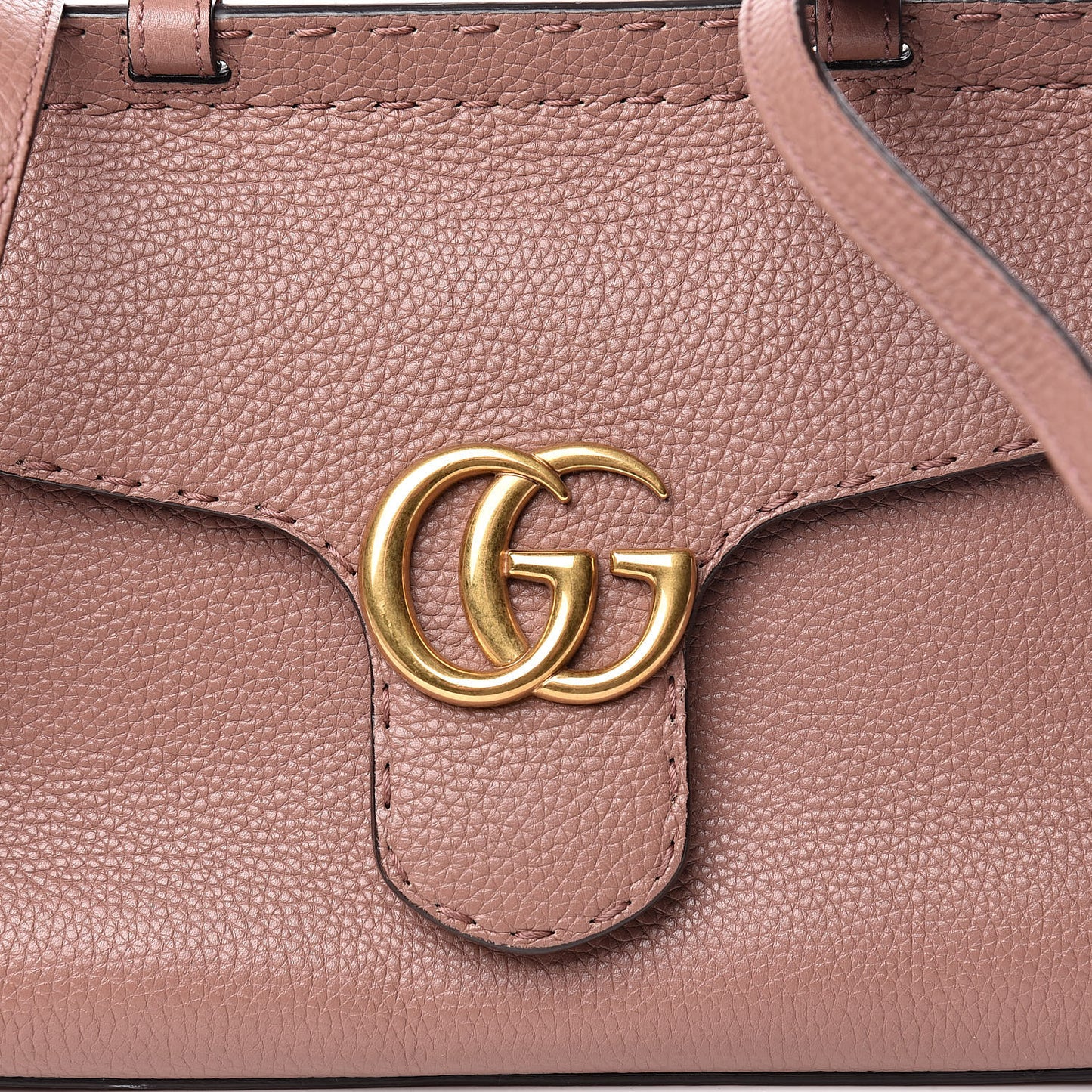 Calfskin Mini GG Marmont Top Handle Bag Rosy Phard
