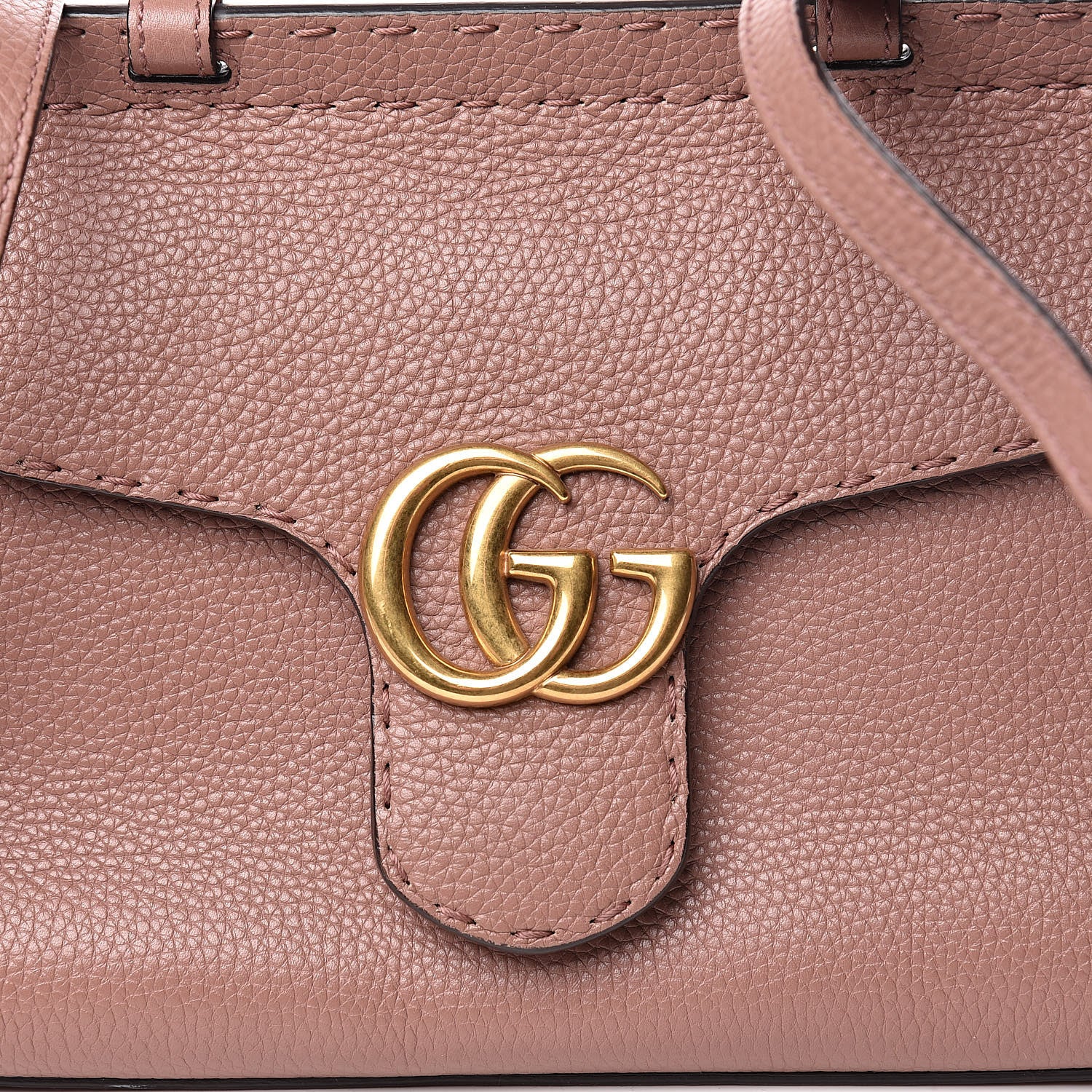 Gucci Calfskin Mini GG Marmont Top Handle Bag Rosy Phard 11 of 12