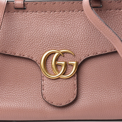 Gucci Calfskin Mini GG Marmont Top Handle Bag Rosy Phard 11 of 12