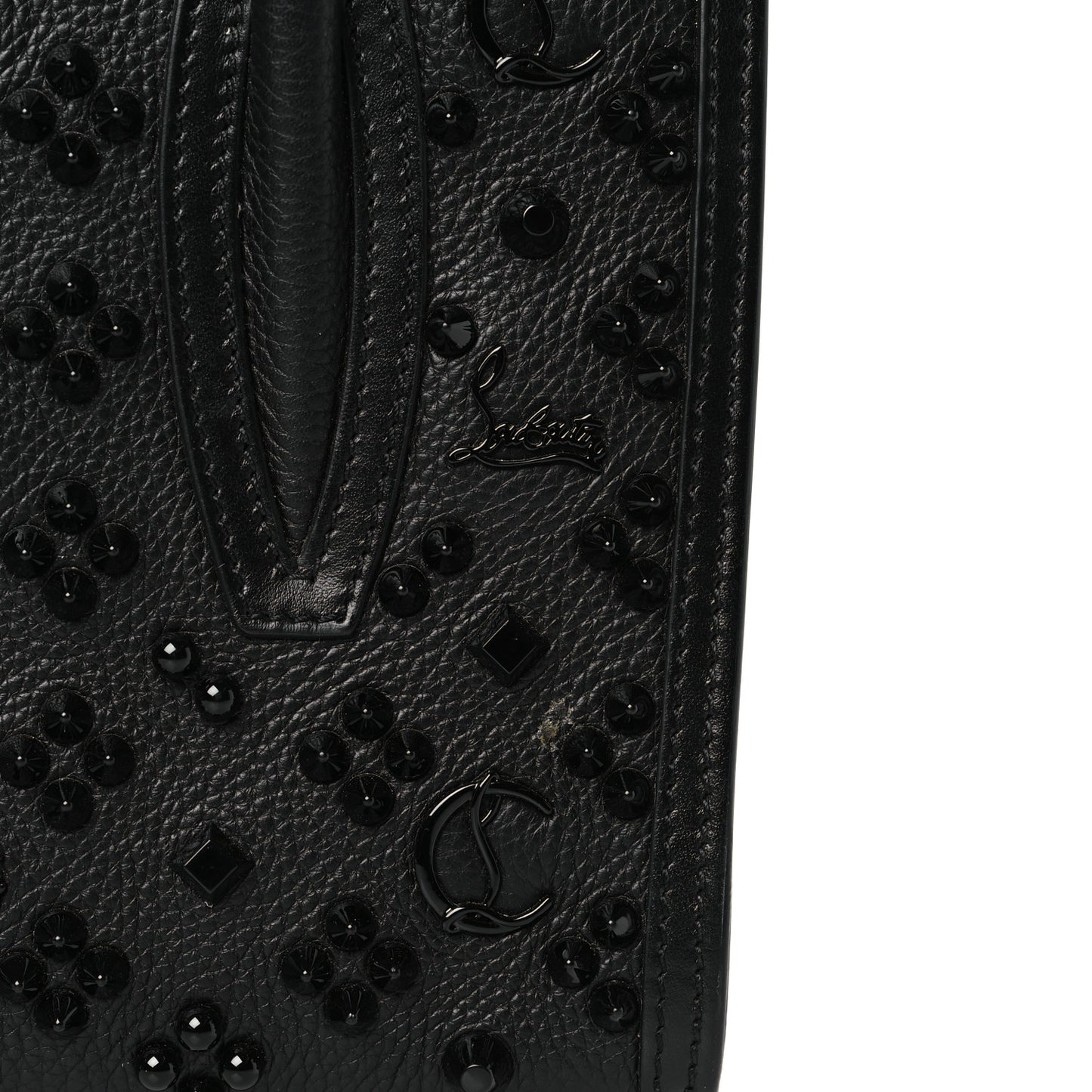 Calfskin Spikes Loubinthesky Mini Paloma Black