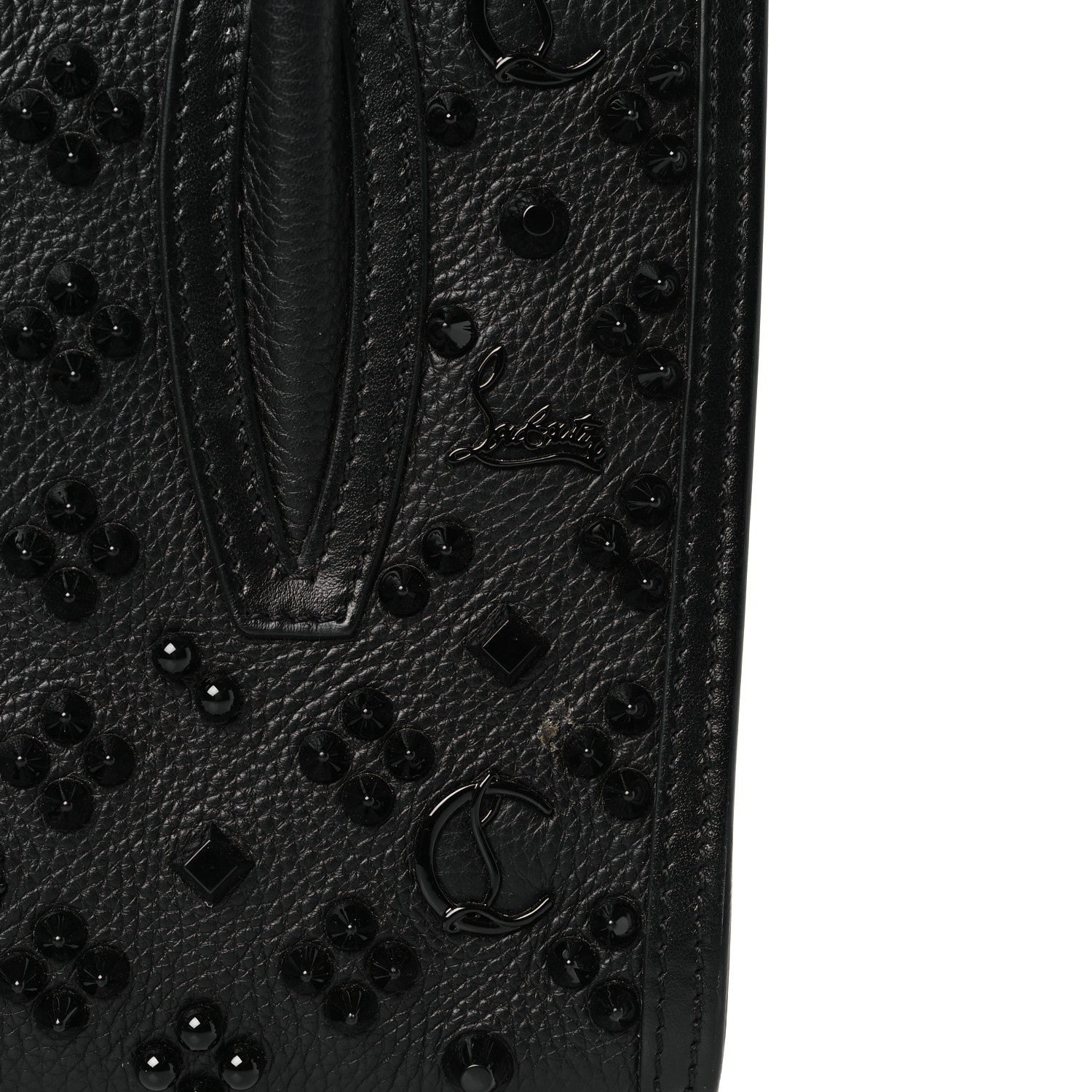 Christian Louboutin Calfskin Spikes Loubinthesky Mini Paloma Black 10 of 10