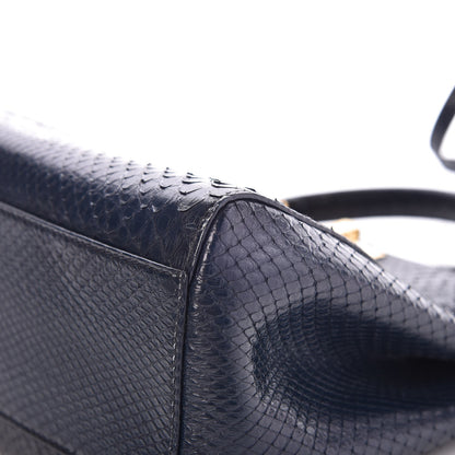 Fendi Python Mini Peekaboo Iconic Satchel Blue 13 of 14