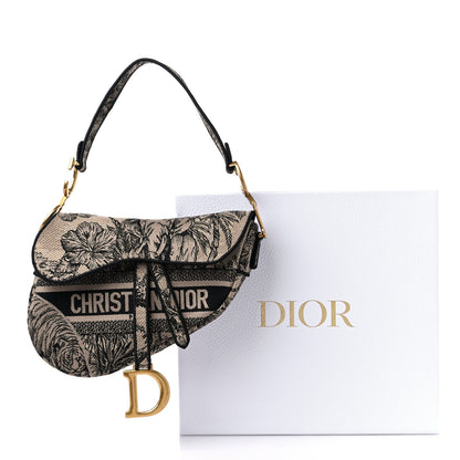 Christian Dior Canvas Embroidered Toile de Jouy Voyage Saddle Bag Beige Multicolor 10 of 10