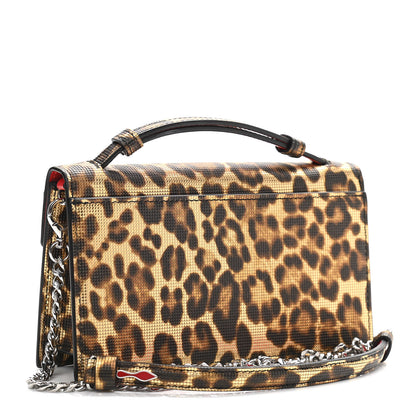 Christian Louboutin Metallic Calfskin Coins Leopard Print Small Elisa Baguette Gold Silver 3 of 10