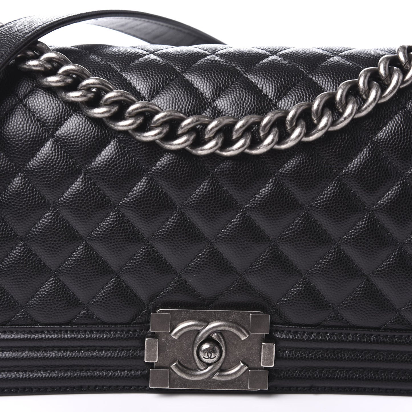 Caviar Quilted Medium Boy Flap Black