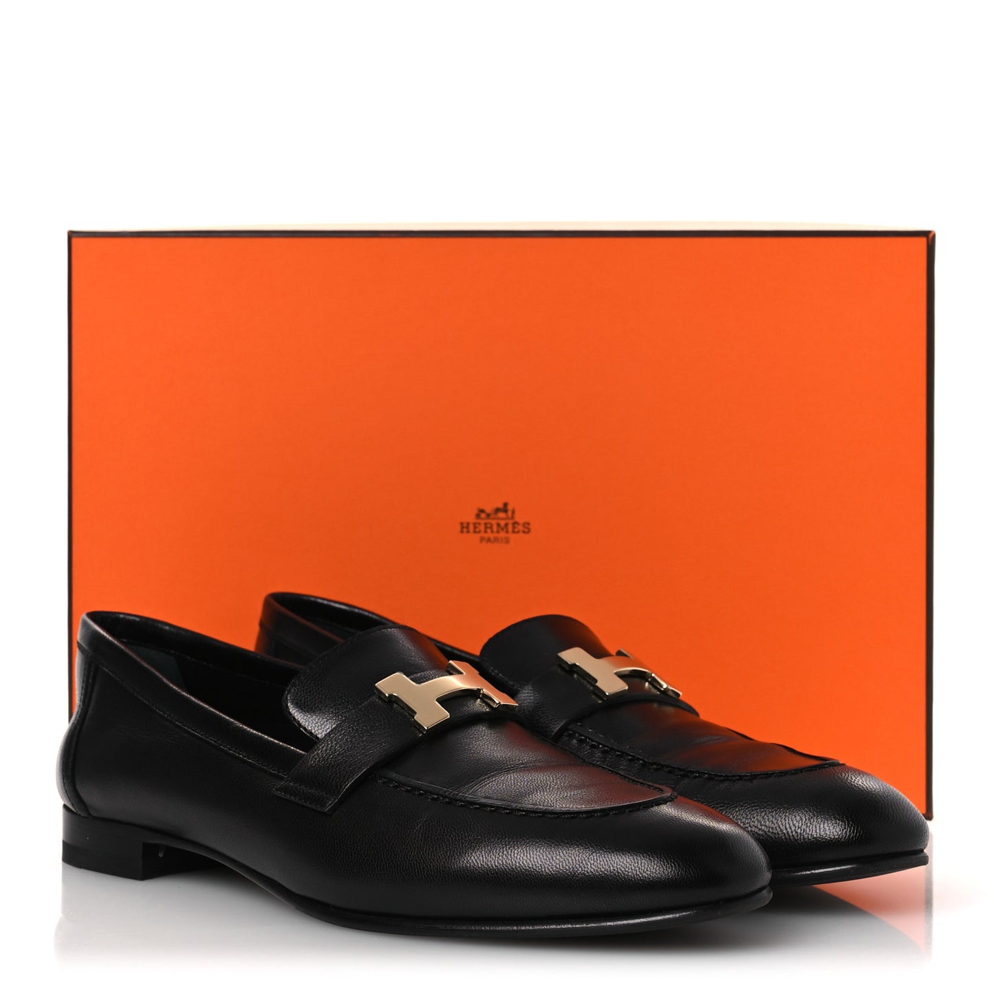Goatskin Womens Paris Loafers 39.5 Black