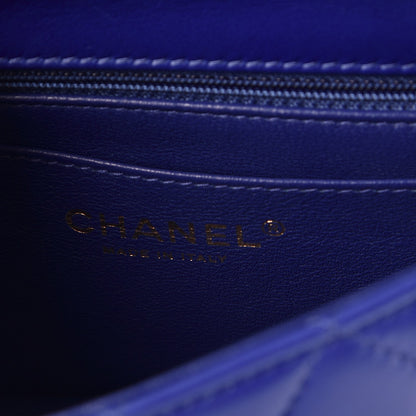 Chanel Lambskin Quilted Mini Rectangular Flap Dark Blue 6 of 8