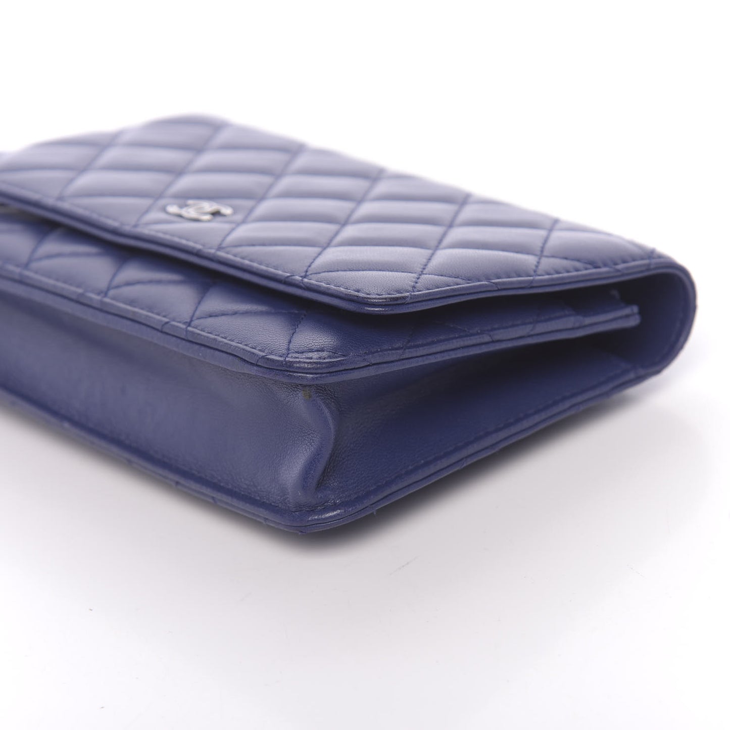 Lambskin Quilted Wallet On Chain WOC Purple