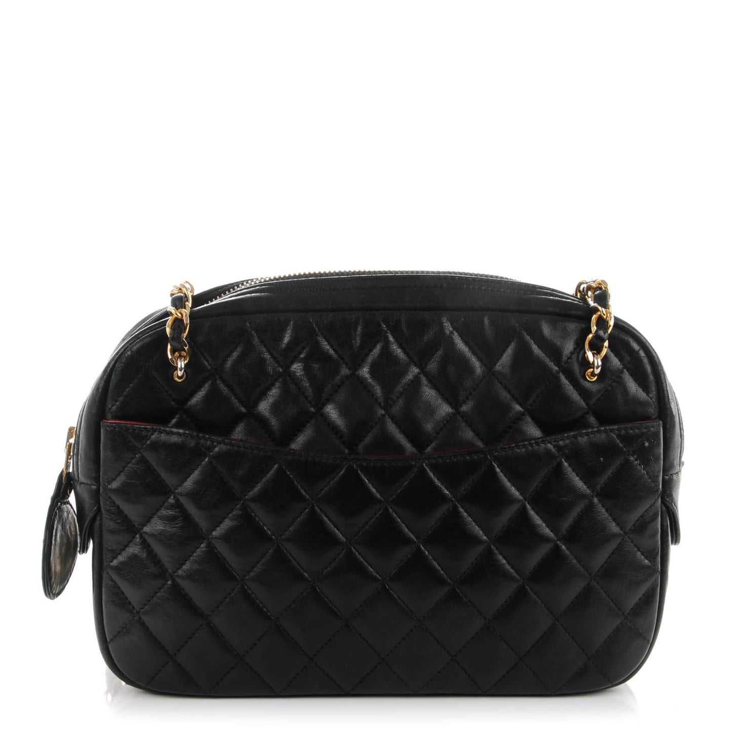 Lambskin Quilted Camera Case Black