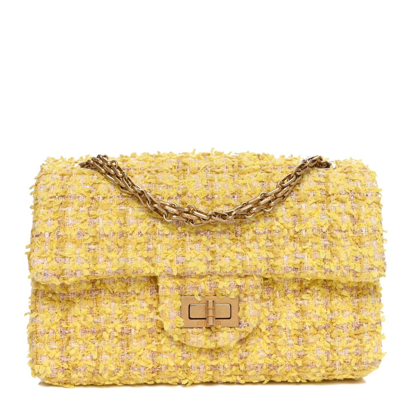 Tweed Quilted 2.55 Reissue Mini Flap Yellow