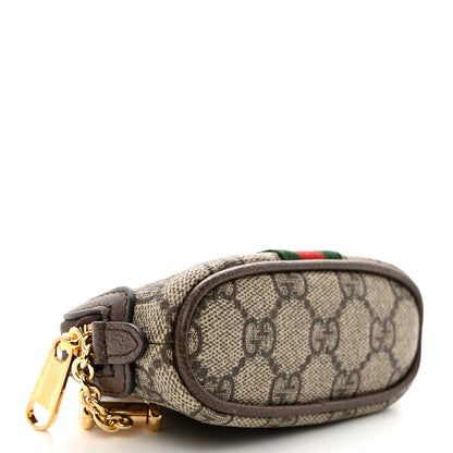 Gucci GG Supreme Monogram Web Ophidia Dome Key Pouch Beige New Acero 4 of 7