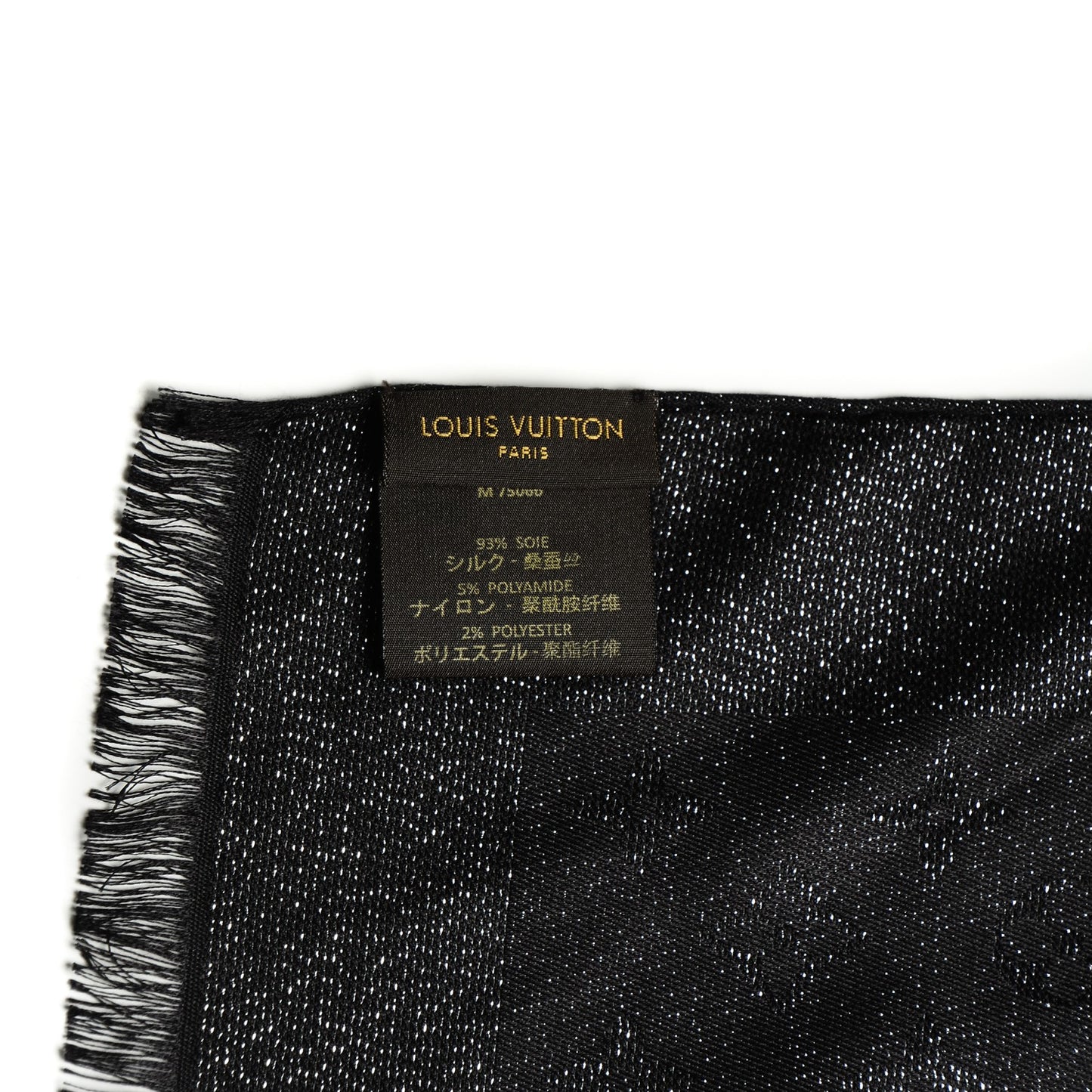 Silk Monogram Scarf Black