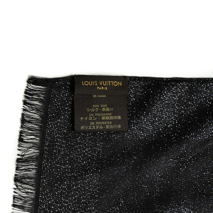 Louis Vuitton Silk Monogram Scarf Black 5 of 6