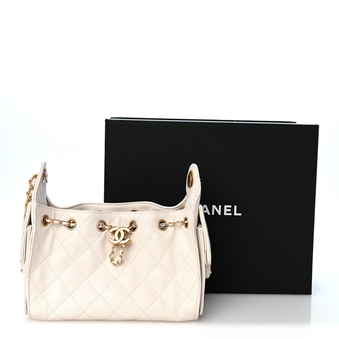 Caviar Quilted Mini Chanel 25 Handbag White