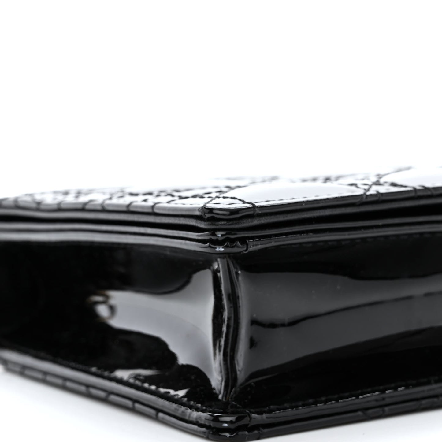 Patent Cannage Lady Dior Pouch Black