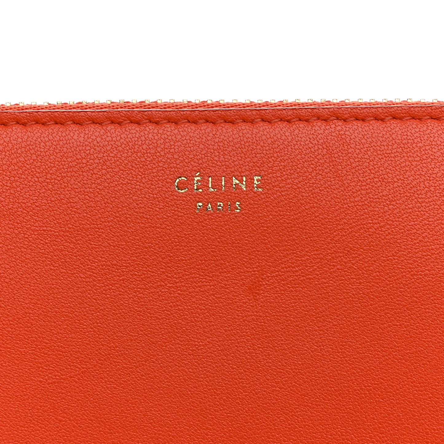 Lambskin Large Zip Around Multifunction Wallet Red Orange