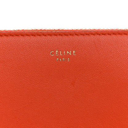 Celine Lambskin Large Zip Around Multifunction Wallet Red Orange 6 of 9