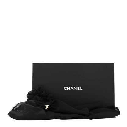 Chanel Silk Perforated Bow CC Scrunchie Black 4 of 4