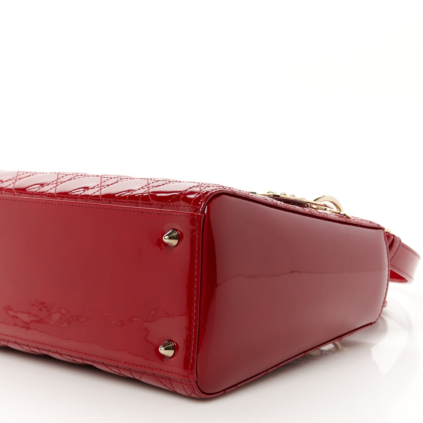 Patent Cannage Medium Lady Dior Burgundy Red