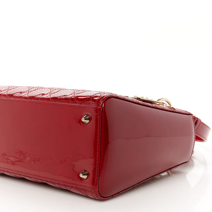 Christian Dior Patent Cannage Medium Lady Dior Burgundy Red 10 of 10