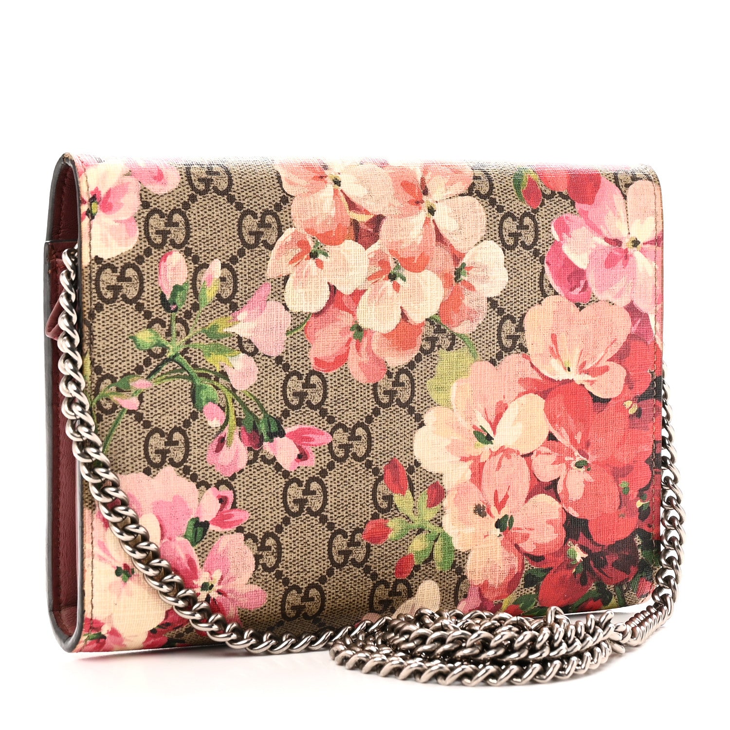 Gucci GG Supreme Monogram Blooms Mini Dionysus Chain Wallet Beige Multicolor Dry Rose 3 of 11