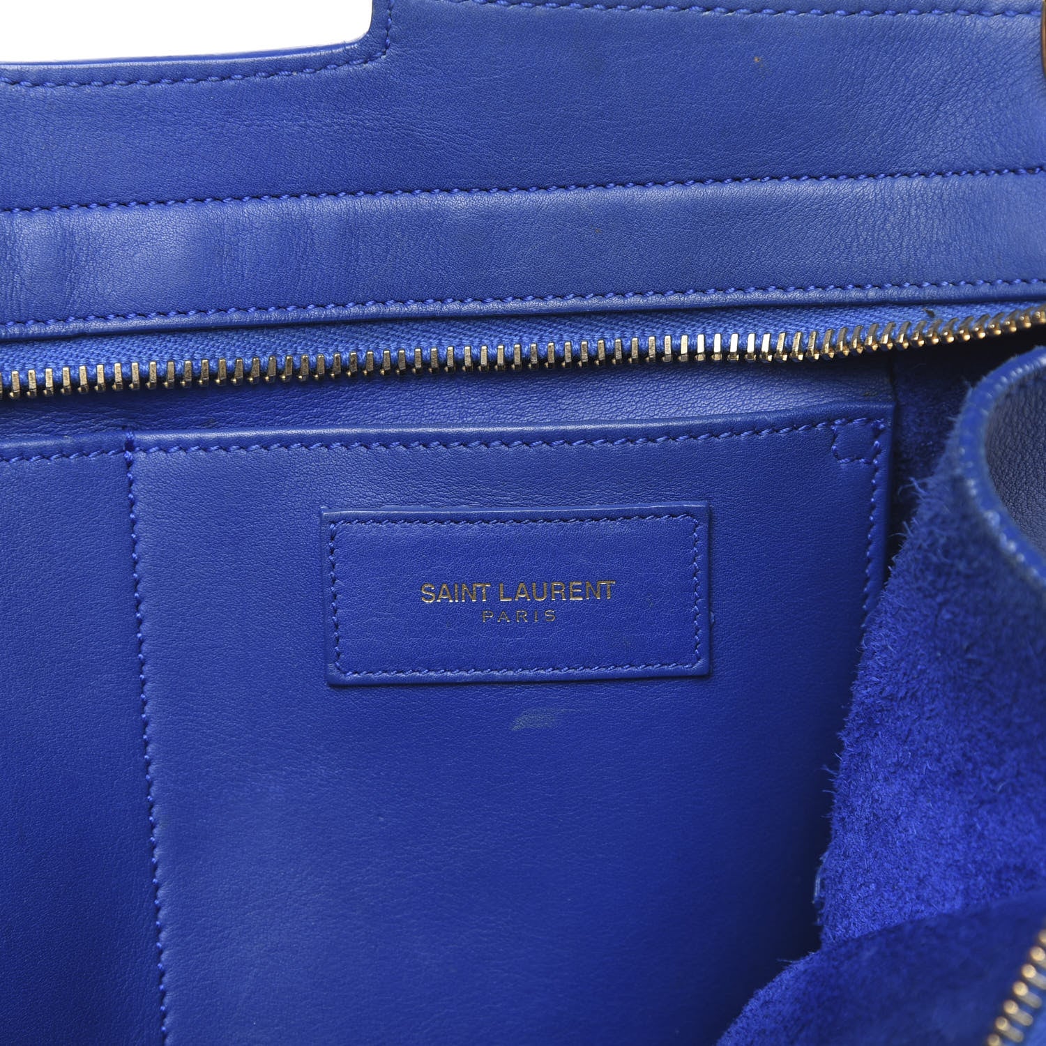 Saint Laurent Calfskin Small Classic Y Cabas Royal Blue 16 of 20